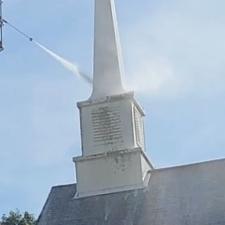 Pressure Washing Church Steeple in Ware Shoals, SC 1