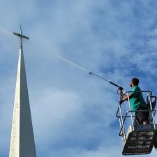 Pressure Washing Church Steeple in Ware Shoals, SC 2