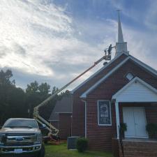 Pressure Washing Church Steeple in Ware Shoals, SC 3