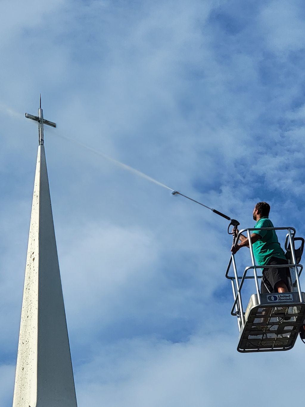 Pressure Washing Church Steeple in Ware Shoals, SC Thumbnail
